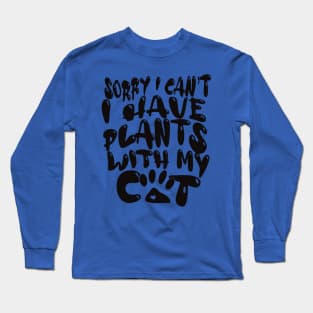 Cute Cat Plans - Funny Cat Lover Gift Idea Long Sleeve T-Shirt